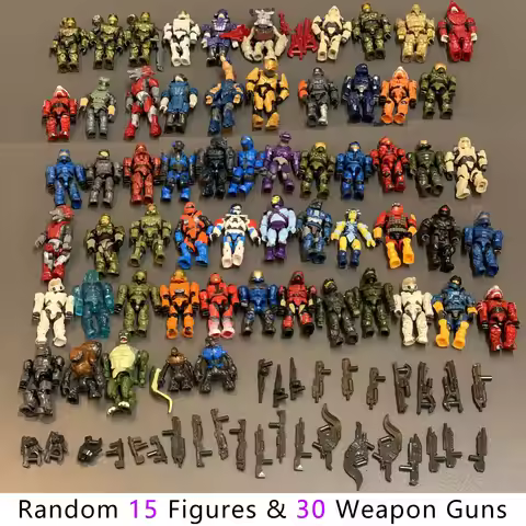 Random 45Pcs (15 Figures +30 Gun) Mega Bloks CONSTRUX Unsc Elite SPARTAN #Y