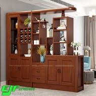 Bufet Partisi Penyekat Ruangan Minimalis Modern Desain Terbaru Kayu Jati