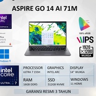 Product name ACER ASPIRE GO 14 AI AG14-71M-7705 - ULTRA 7 155H 16GB 512SSD W11+OHS24+M365 14.0 WUXGA