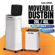 Kitchen Dustbin Movable Dustbin With Wheels 20L 45L Large Capacity Trash Can Bin