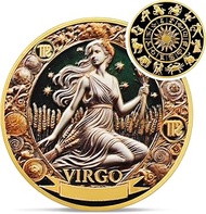 Virgo 12 Zodiac Challenge Coin - Twelve Constellations Virgo Protective Talisman Coin - Divination T