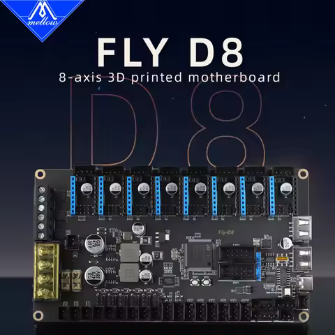 Mellow 8 axes DIY 3D Printer Accessories FLY D8 Board For Klipper Voron 2.4 Trident Hevort Vzbot Mot