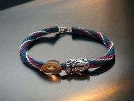 招財貔貅   925純銀手鍊 蠶絲蠟線幸運繩