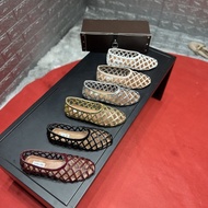 *Alaia Knitted Hollow Ballet Shoes for Women, Summer 2025 New Retro Flat Leather One Foot Sandals