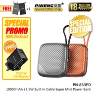 【3C Certified】Pineng PN-833 10000mAh Powerbank 22.5W Fast Charging Power Bank Pineng Powerbank PN833