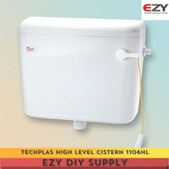 TECHPLAS ELEGEN HIGH LEVEL CISTERN 9L WHITE 1106-HL 9 Liters White/ JAMBAN TANDAS