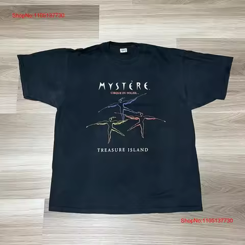 VINTAGE 90s Cirque Du Soleil Mystere Black T Shirt Treasure Island Las Vegas SZ XL vintage Washed Ca