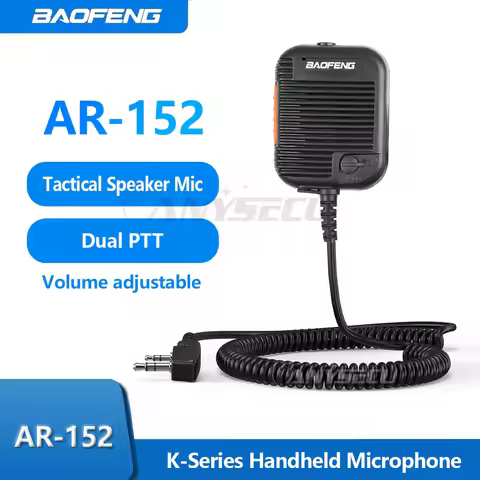New Baofeng AR-152 Tactical Remote Speaker Microphone K Plug 2 Pin Volume Adjustable For AR-152 UV-3