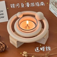 Solar System Planet Wooden Candle Holder Creative Home Simple Office Desktop Atmosphere Decoration O
