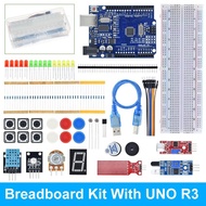 Starter Kit for Arduino Uno R3 Breadboard Basic simple learning kit, sound/water level/humidity/distance detection, LED control