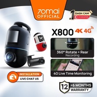 [Grand Launch] 70mai Omni 360° 4K X800 Dash Cam 4G GPS AI Parking Surveillance Front and Rear Dashca