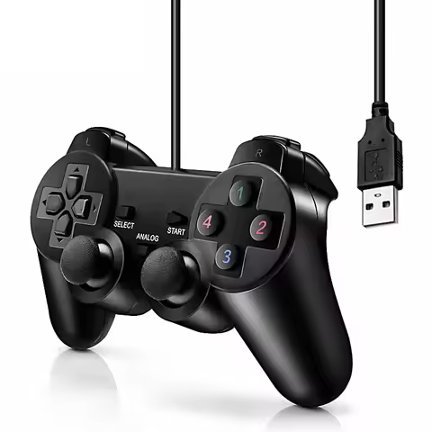 Wired Vibration Joystick Gamepad for PC Computer Laptop - Compatible with WinXP/Win7/Win8/Win10/Vist