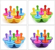 7 Pack Silicone Mini Ice Pops Mold Ice Cream Ball Lolly Maker Popsicle Molds Baby DIY Food Fruit Shake Ice Cream Frozen Mold