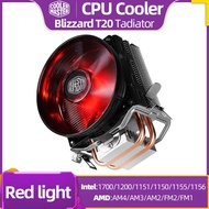 Cooler Master T20 2 Heat pipe CPU Cooler 95.5mm Quiet CPU Cooling 3PIN Red LED Fan RR-T2V1-20FK For 