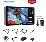 FEELWORLD P6XL กล้องอะลูมิเนียม1200nit แบตเตอรี่ในตัว6นิ้วจอภาพแบบ DSLR ฟิลด์หน้าจอสัมผัสความสว่างสู