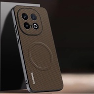 PU Leather Magnetic Case For iQOO 13 Textured Back Cover Silicone Protection Phone Case For Vivo iQO