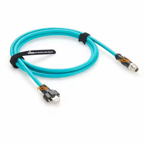 Sensor Camera Ethernet Cable Cat6a M12 X-code to RJ45 for Keyence Cognex D900 CCB-84901-2001-05, OP-