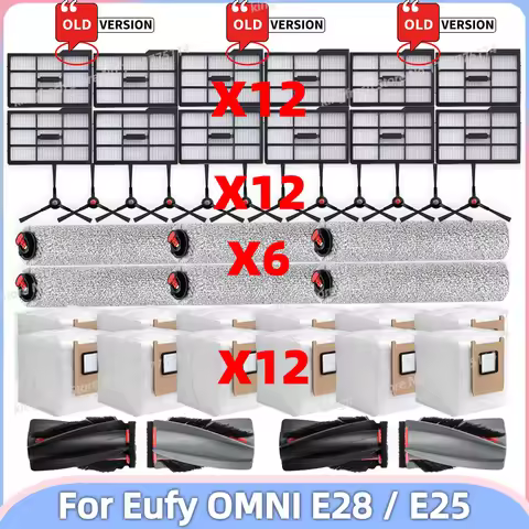 Compatible For ( Eufy Omni E25 / E28 ) Vacuum Parts Main Brush Roller Mop Cloth Side Brush【Old Versi