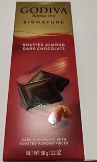Godiva 朱古力Signature tablet dark chocolate with roasted almond dark chocolates 90g