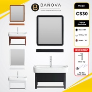 BANOVA Aluminum Bathroom Cabinet Basin Set Ceramic Sink with Mirror and Shelf Basin Kabinet Bercermin Sinki Tandas