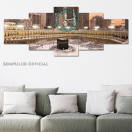 Muslim Wall Clock Decoration Kaaba Mecca 100X40 Multi Panel Official Sempulur/ Mosque Room Clock/ Ma