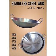Stainless STEEL WOK/DOUBLE HANDLE STAINLESS STEEL WOK/STAINLESS STEEL Skillet/Quick Heat Cauldron/Hot Cooking Cauldron