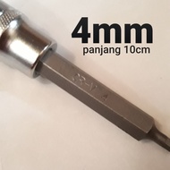 MATA OBENG KETOK HEX BIT 4mm 5mm 1/2" kunci L hexagon sock panjang