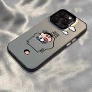 C0161 Crayon Shin-chan Case iPhone 16 11 13 15 12 14 Pro Max XR X Xs Max 8 7 Plus Trendy Phone Case