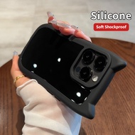 Cute cat ear luxury soft silicone phone case for iPhone 17 16 15 14 13 12 11 Pro Max Air 7 8 Plus X 