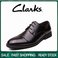 Clarks_รองเท้าผู้ชาย รุ่น สีดำ รองเท้าหนังแท้ รองเท้าทางการ รองเท้าแบบสวม รองเท้าแต่งงาน รองเท้าหนังผู้ชาย