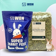 WON SUPER Rabbit Pellet Bundling Package 1kg + Alfalfa Hay WONITALIA 1kg | Rabbit Food | Hay Alfalfa