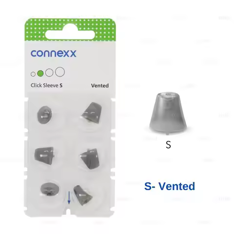 CONNEXX Click Sleeve vented eartips Signia Rexton Vibe Hearing aid open dome for open fit and CIC IT