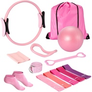 Ideal Swan Pilates Ring Essentials Kit for Women,  Workout Equipment Set with 9.8” Ball, Resistance 