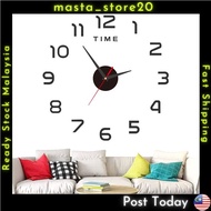 Home Decor Fashion 3D DIY Large Wall Clock /DIY Acrylic Wall Mirror Clock/Stiker Dinding Cermin Jam 