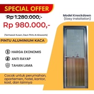 (0_0) Pintu Kamar Mandi Aluminium Setengah Kaca / Pintu Kamar Mandi