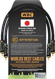 0.5 Foot – Audiophile High-Definition Audio Interconnect Cable Pair Custom Made by WORLDS BEST CABLES – Using Mogami 2497 Wire and Eminence Gold Locking RCA Connectors