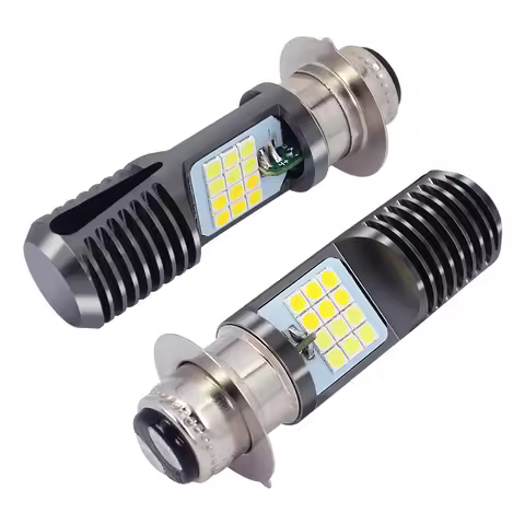 H4 LED Motorcycle Headlight BA20D P15D 3030 24MSD LED Light Bulbs Dual Color White Yellow Plug And P