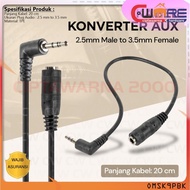 2.5mm Male to 3.5mm Female HiFi AUX Audio Cable 20cm - L44 - Black - BDB CW2K