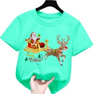 kaos anak perempuan/laki laki gambar merry christmas natal 1-12tahun lengan pendek k.043