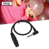 BEEYE Balanced XLR Female to 1/4in 90° Right Angle Cable, Plug and Play, 3-Pin XLR to 6.35mm Mono Au