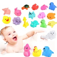 CGGUE Cute Duck Animals With Mesh bag Baby Gift Float Swimming Water Toy Soft Rubber Classic toys Bath Toy