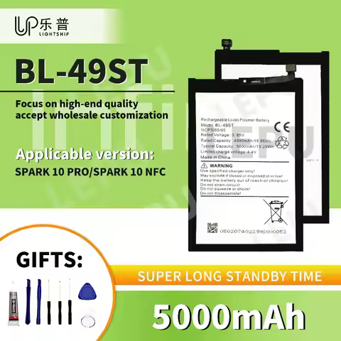 Batteries for TECNO SPARK 10 PRO with Tools Kits BL-49ST 5000mAh Replacement Battery TECNO SPARK 10 