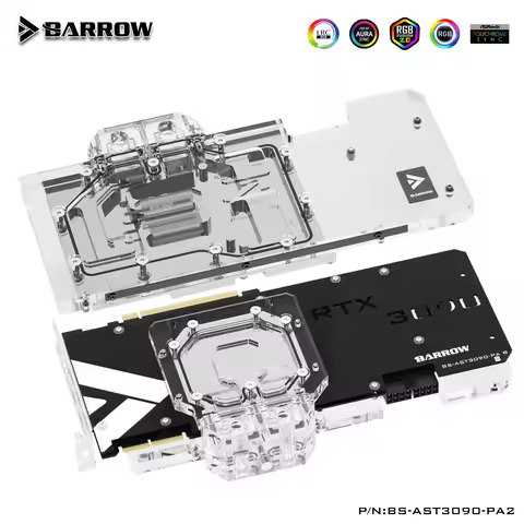 BARROW Double Cooling GPU Water Block for ASUS TUF RTX3090/3080 O24G/10G GAMING Graphics Card ,Full 