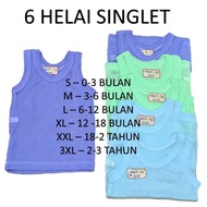 6 PIECES OF CHILDREN'S SINGLETS 6 PIECES OF CHILDREN'S SINGLETS