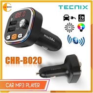TECNIX CHR-B020 Car Stereo Receiver Bluetooth 5.0 FM Transmitter Mp3 Player Dual USB RGB (BLACK)
