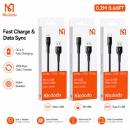 Original Mcdodo 3A / 0.2M FAST Charge Braided CA-2280 Micro CA-2270 Type-C CA-2260 Cable