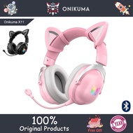 Onikuma X11 gaming headset cute cat ears with detachable microphone RGB lighting cable/Bluetooth headset