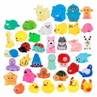 MEFU4 Funny Colorful With Mesh bag Animals Float Squeeze Sound Classic toys Bath Toy Soft Rubber Swimming Water Toy