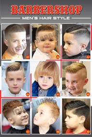 POSTER BARBER - MODEL POTONGAN RAMBUT ANAK PRIA KECIL