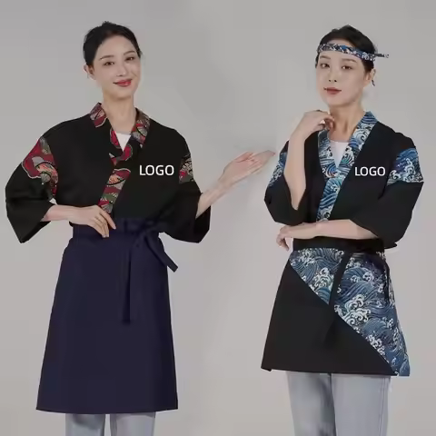 Japanese Cuisine Clothing Sushi Kimono Work Clothes Customized Chef Restaurant Waiter Printed Embroi